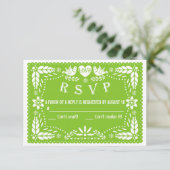Papel picado liebt Vögel Grüne Hochzeit RSVP Antwo