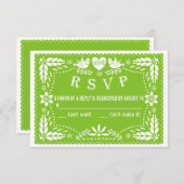 Papel picado liebt Vögel Grüne Hochzeit RSVP Antwo