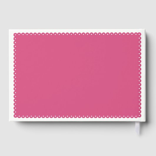 Papel picado liebt Vögel Rosa Gästebuch (Rückseite)