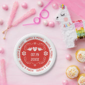 Papel picado liebt Vögel Rot mexikanische Hochzeit Pappteller (Party)