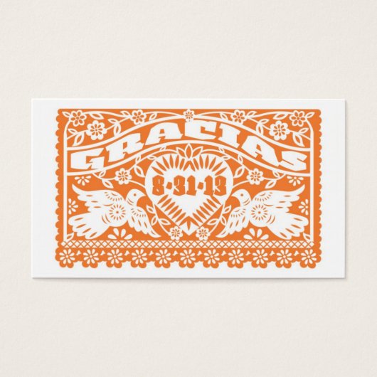 Papel Picado Lovebirds Orange Tag (Vorderseite)