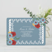 Papel Picado Mexican Botanical Florals Fiesta Einladung (Stehend Vorderseite)