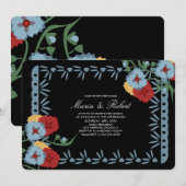 Papel Picado Mexican Botanical Florals Fiesta Einladung (Vorne/Hinten)