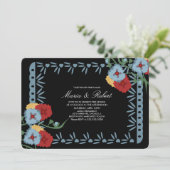 Papel Picado Mexican Botanical Florals Fiesta Einladung (Stehend Vorderseite)