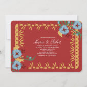 Papel Picado Mexican Botanical Florals Fiesta Einladung (Vorderseite)