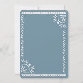 Papel Picado Mexican Botanical Wedding Blush Blue Einladung (Rückseite)