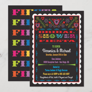 Papel Picado Mexican Fiesta Brautparty Einladung