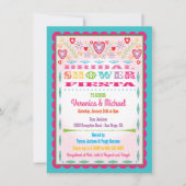 Papel Picado Mexican Fiesta Brautparty Einladung (Vorderseite)