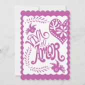 Papel Picado Mexican Fiesta Wedding Banner Theme Einladung (Rückseite)