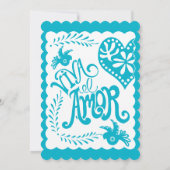 Papel Picado Mexican Fiesta Wedding Banner Theme Einladung (Rückseite)