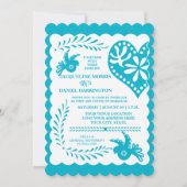 Papel Picado Mexican Fiesta Wedding Banner Theme Einladung (Vorderseite)