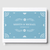 Papel Picado Mexican Wedding Guestbook, Blue Gästebuch (Vorderseite)
