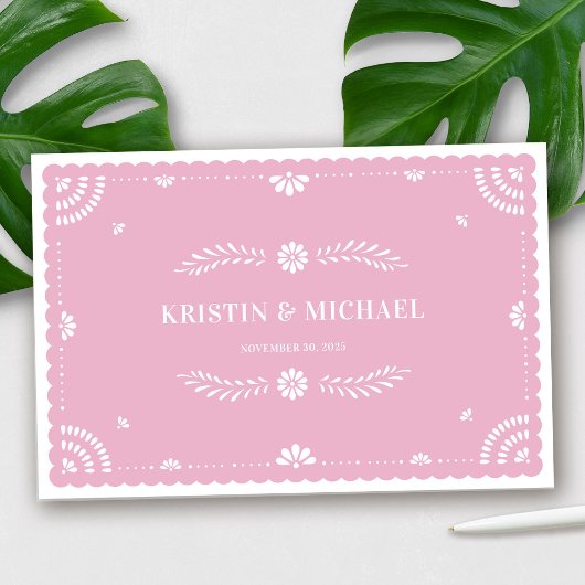 Papel Picado Mexican Wedding Guestbook, Lavender Gästebuch