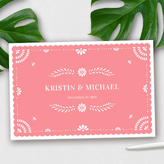 Papel Picado Mexican Wedding Guestbook, Rose Pink Gästebuch