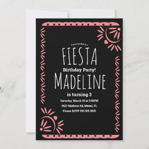 Papel Picado Mexikanische Geburtstagsfeier Florale Einladung