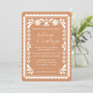 Papel Picado Mexikanische Hochzeit Barro Hacienda Einladung