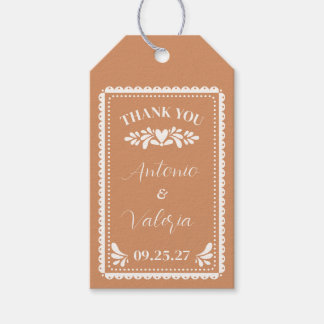 Papel Picado Mexikanische Hochzeitsgunst-Tags Dank Geschenkanhänger