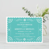 Papel Picado Mexikanische Paare Einladung (Stehend Vorderseite)