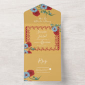 Papel Picado Mexikanischer Blumenstrauch Botanisch All In One Einladung (Innen Boden)