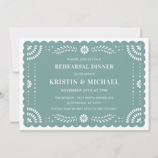 Papel Picado Mexikanisches Probe Abendessen Einlad Einladung (Vorderseite)