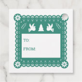 Papel Picado Mexikanisches Weihnachtsgeschenk Geschenkanhänger (Rückseite)