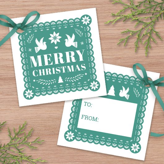 Papel Picado Mexikanisches Weihnachtsgeschenk Geschenkanhänger