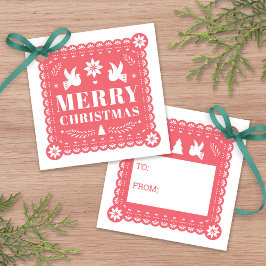 Papel Picado Mexikanisches Weihnachtsgeschenk Geschenkanhänger