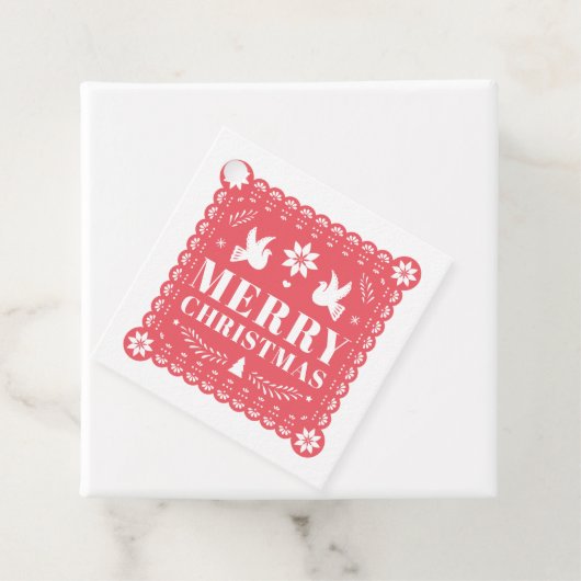 Papel Picado Mexikanisches Weihnachtsgeschenk Geschenkanhänger (Beispiel)