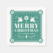 Papel Picado Mexikanisches Weihnachtsnachtsnacht N Serviette (Vorderseite)