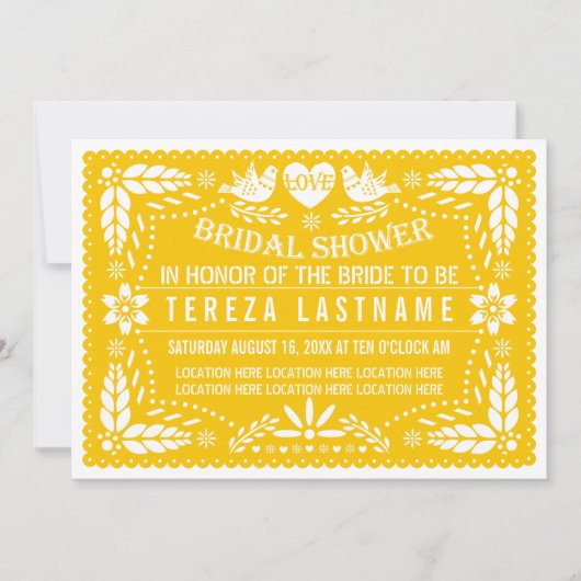 Papel picado Modernes Brautparty Einladung (Vorderseite)