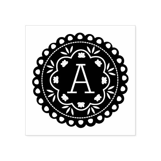 Papel Picado Monogram Gummistempel (Prägung)