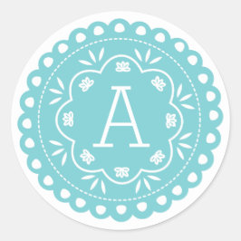 Papel Picado Monogram Stickers - Blau