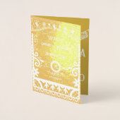 Papel Picado Mustard Yellow & White Wedding Foil Folienkarte (Vorderseite)