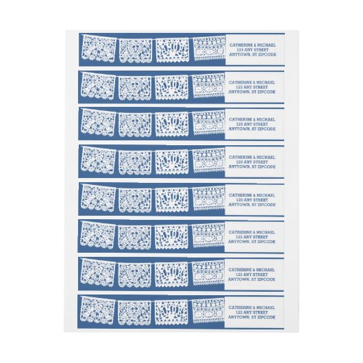 Papel Picado Navy Blue | Rücksendeadresse Wrap Lab (Bogen)