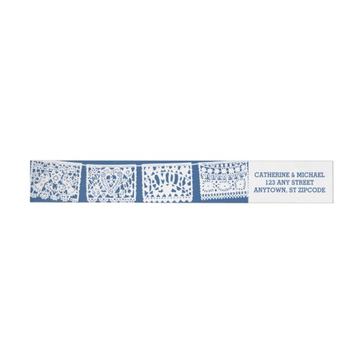 Papel Picado Navy Blue | Rücksendeadresse Wrap Lab (Person)