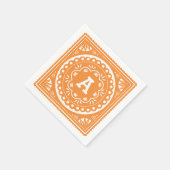 Papel Picado Paper Napkins - Orange Serviette (Ecke)