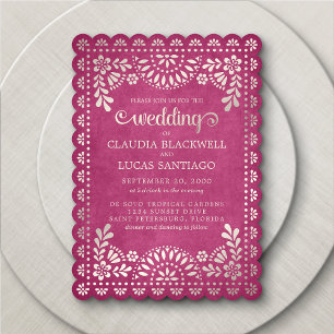 Papel Picado Pink Wedding Einladung