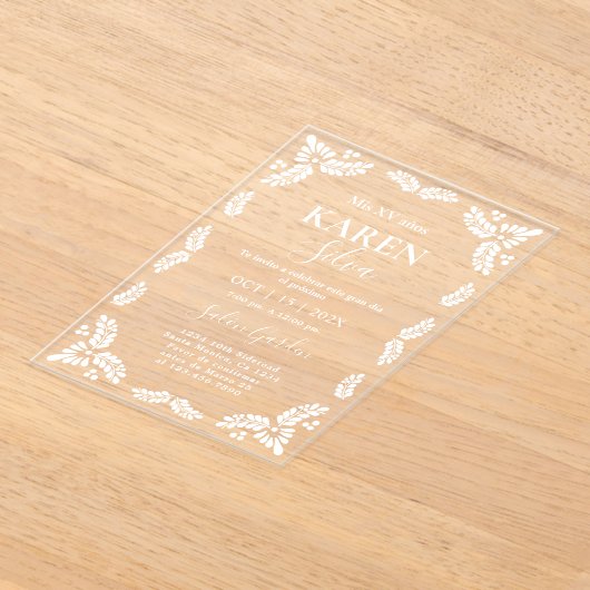 Papel Picado Quinceanera Acryleinladungen (Ablage )