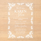 Papel Picado Quinceanera Acryleinladungen (Vorderseite)