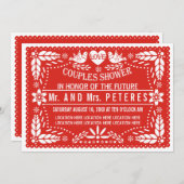 Papel Picado Rote Hochzeitsdusche Einladung (Vorne/Hinten)
