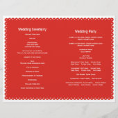 Papel Picado Rotes Hochzeitsprogramm (Rückseite)