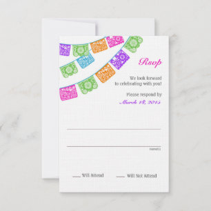 Papel Picado Rsvp Mehrfarbig Karte
