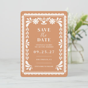 Papel Picado Save the Date Mexikanische Hochzeit Einladung