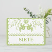 Papel Picado Siete Tischnummer Locarno (Stehend Vorderseite)