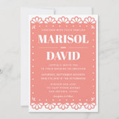 Papel Picado Stil Hochzeit Einladung mit Tauben (Vorderseite)