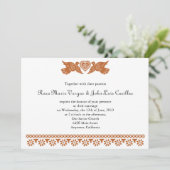 Papel Picado Style Love Birds Einladung (Stehend Vorderseite)