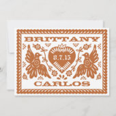 Papel Picado Style Love Birds Einladung (Rückseite)