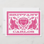 Papel Picado Style Love Birds Einladung (Rückseite)