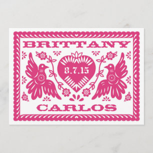 Papel Picado Style Love Birds Einladung