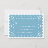 Papel Picado Style Mexican RSVP Card (Vorderseite)